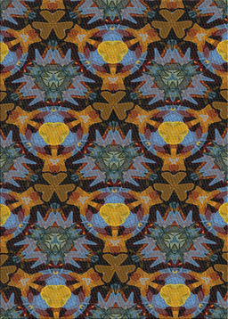 Patterned Khaki Green Novelty Rug, pat17