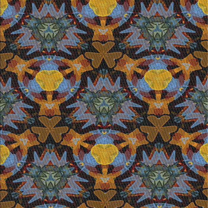 Patterned Khaki Green Novelty Rug, pat17