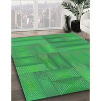 Patterned Neon Green Rug, pat18grn