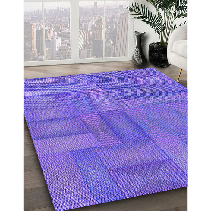 Patterned Purple Mimosa Purple Rug in Family Room, pat18pur