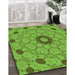 Machine Washable Transitional Bright Green Rug in a Family Room, wshpat180grn