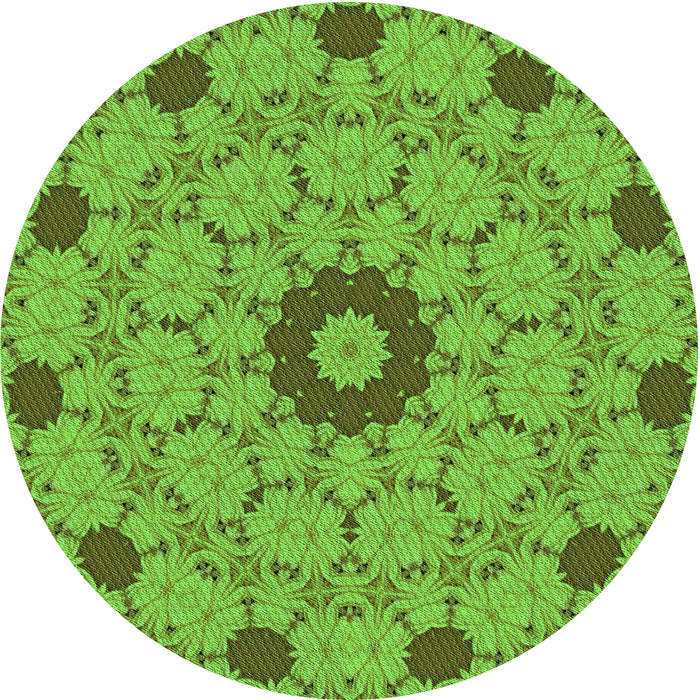 Square Machine Washable Transitional Bright Green Rug in a Living Room, wshpat180grn