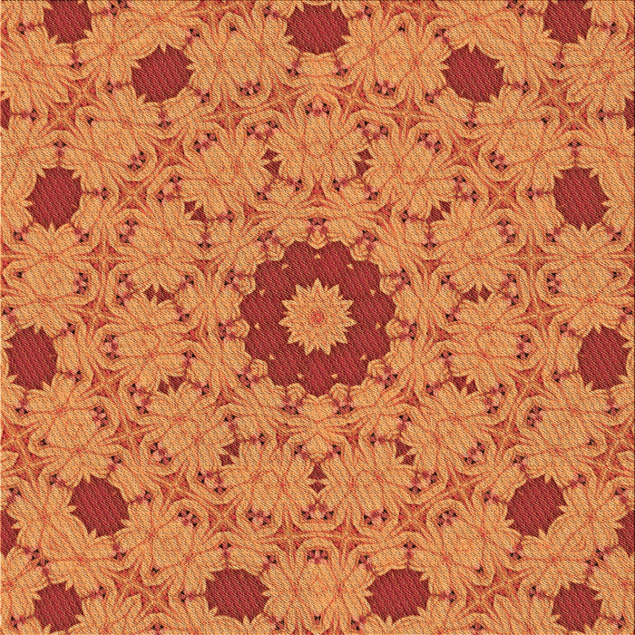 Round Patterned Scarlet Red Rug, pat180org