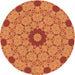 Square Patterned Scarlet Red Rug, pat180org