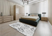 Patterned Platinum Gray Rug in a Bedroom, pat1800gry