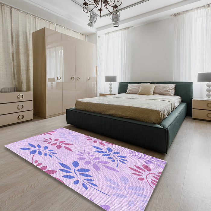 Patterned Purple Rug in a Bedroom, pat1800pur
