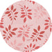 Square Patterned Light Rose Pink Rug, pat1800rd