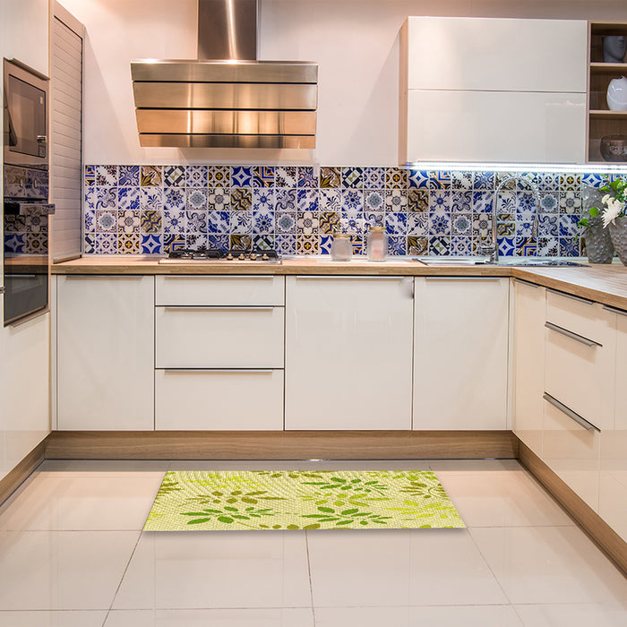 Patterned Brown Rug in a Kitchen, pat1800yw