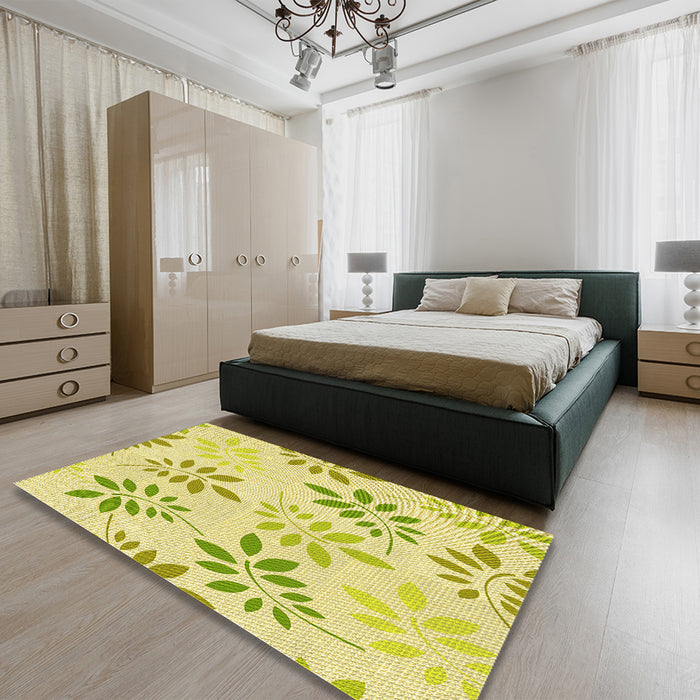 Patterned Brown Rug in a Bedroom, pat1800yw