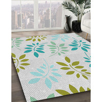 Patterned Pale Blue Novelty Rug, pat1800