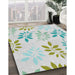 Patterned Pale Blue Novelty Rug in Family Room, pat1800