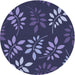 Square Machine Washable Transitional Periwinkle Purple Rug in a Living Room, wshpat1801blu