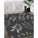 Machine Washable Transitional Charcoal Black Rug in a Family Room, wshpat1801gry