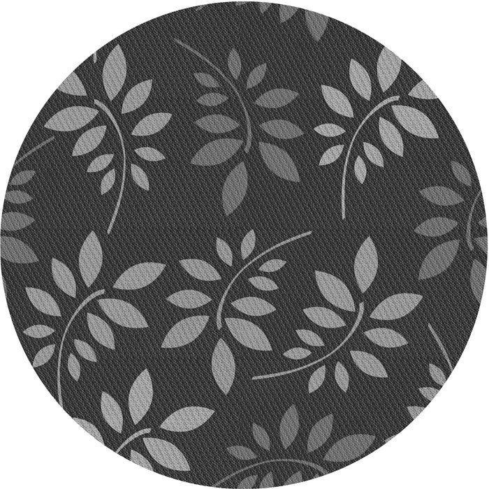 Square Patterned Charcoal Black Rug, pat1801gry