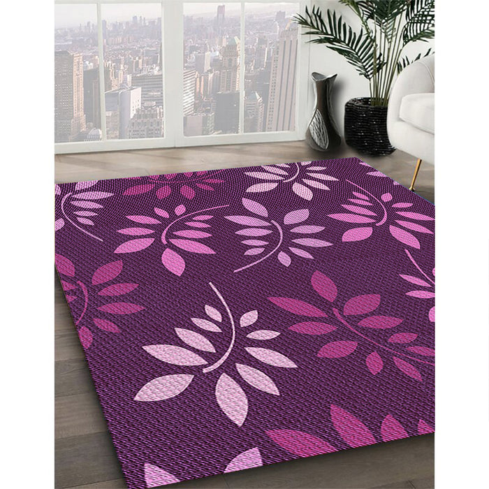 Patterned Orchid Purple Rug in Family Room, pat1801pur