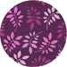 Square Machine Washable Transitional Orchid Purple Rug in a Living Room, wshpat1801pur