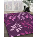 Machine Washable Transitional Orchid Purple Rug in a Family Room, wshpat1801pur