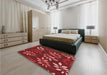 Round Machine Washable Transitional Red Rug in a Office, wshpat1801rd