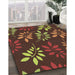 Patterned Red Novelty Rug in Family Room, pat1801