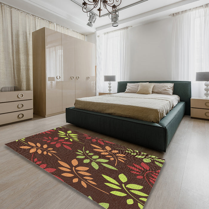 Machine Washable Transitional Red Rug in a Bedroom, wshpat1801
