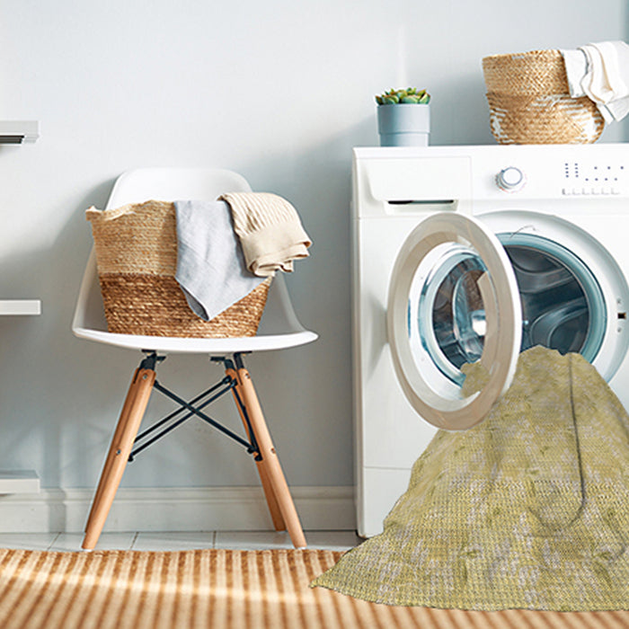 Machine Washable Transitional Golden Gold Rug in a Washing Machine, wshpat1802brn