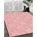 Machine Washable Transitional Pastel Red Pink Rug in a Family Room, wshpat1802rd