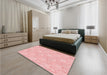 Round Machine Washable Transitional Pastel Red Pink Rug in a Office, wshpat1802rd