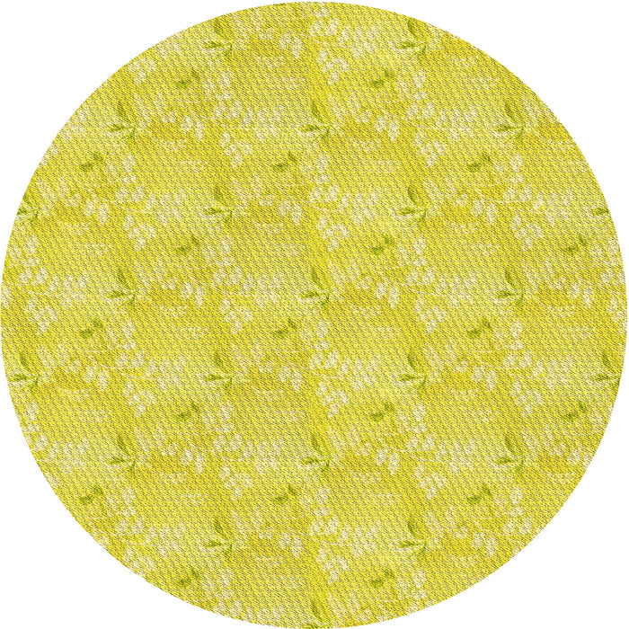 Square Machine Washable Transitional Yellow Rug in a Living Room, wshpat1802yw