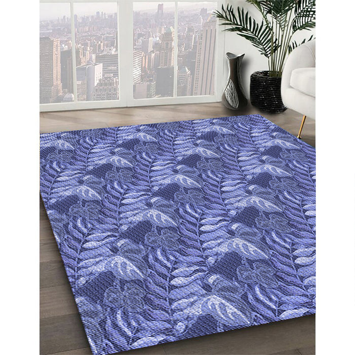 Machine Washable Transitional Sky Blue Rug in a Family Room, wshpat1803blu