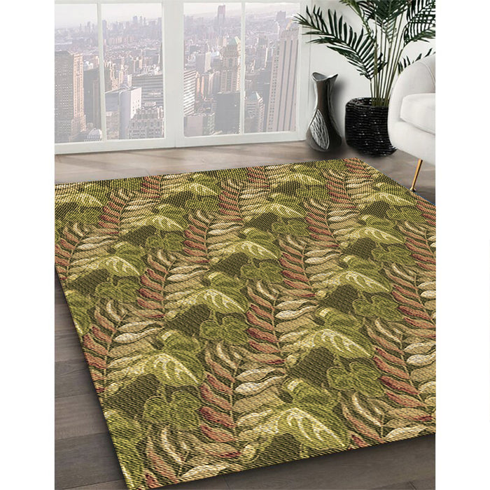 Machine Washable Transitional Dark Bronze Brown Rug in a Family Room, wshpat1803brn