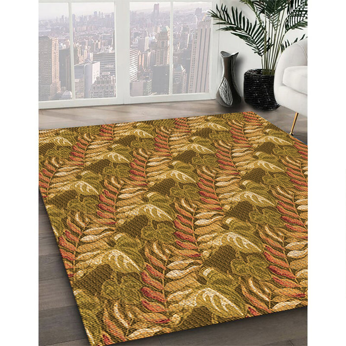Machine Washable Transitional Saddle Brown Rug in a Family Room, wshpat1803org