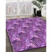 Patterned Purple Rug in Family Room, pat1803pur