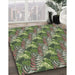 Patterned Army Green Abstract Machine Washable Rug in a Family Room, wshpat1803