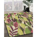Machine Washable Transitional Metallic Gold Rug in a Family Room, wshpat1804brn