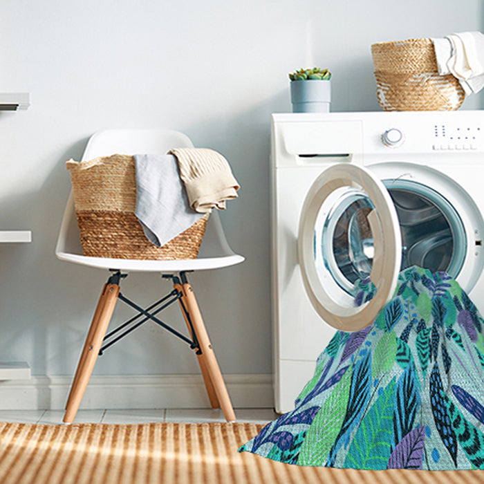 Machine Washable Transitional Blue Rug in a Washing Machine, wshpat1804lblu