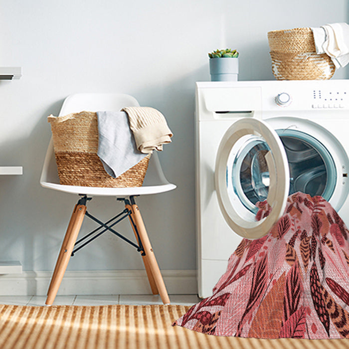 Machine Washable Transitional Light Salmon Pink Rug in a Washing Machine, wshpat1804rd