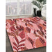 Machine Washable Transitional Light Salmon Pink Rug in a Family Room, wshpat1804rd