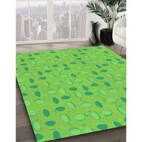 Patterned Emerald Green Rug, pat1805grn