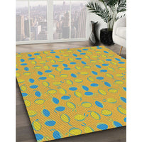 Patterned Bold Yellow Novelty Rug, pat1805