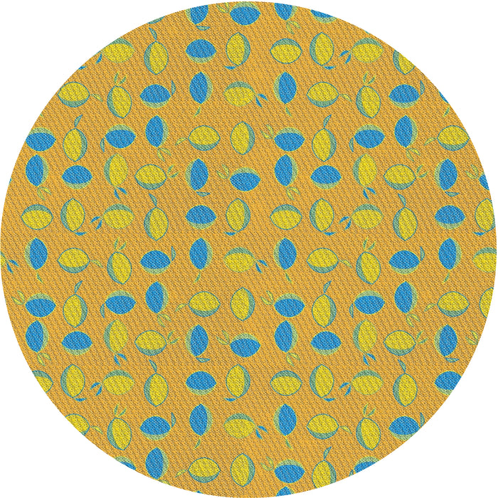 Square Machine Washable Transitional Yellow Rug, wshpat1805