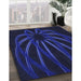 Patterned Night Blue Rug in Family Room, pat1806blu