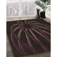 Patterned Dark Brown Rug, pat1806brn