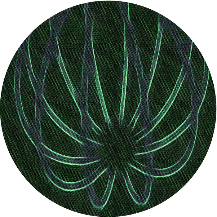 Square Machine Washable Transitional Deep Emerald Green Rug in a Living Room, wshpat1806grn