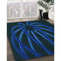 Patterned Blue Rug, pat1806lblu