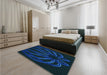 Patterned Blue Rug in a Bedroom, pat1806lblu