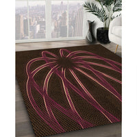 Patterned Chocolate Brown Rug, pat1806org