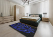 Machine Washable Transitional Night Blue Rug in a Bedroom, wshpat1806