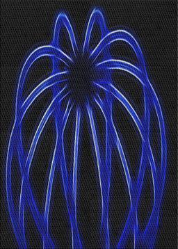 Patterned Blue Novelty Rug, pat1806