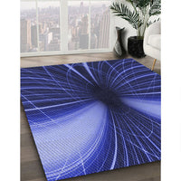 Patterned Light Slate Blue Rug, pat1807blu