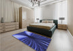 Patterned Light Slate Blue Rug in a Bedroom, pat1807blu